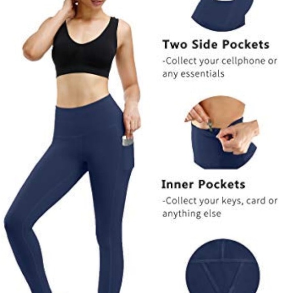 Stylish Women's Leggings in Navy and Mauve - Picture 4 of 8